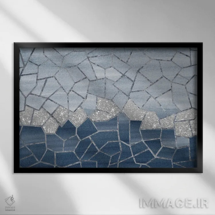 تابلو موزاییک هندسی براق III اثر هنر آنیتا و بلا - نمای قابدار مشکی