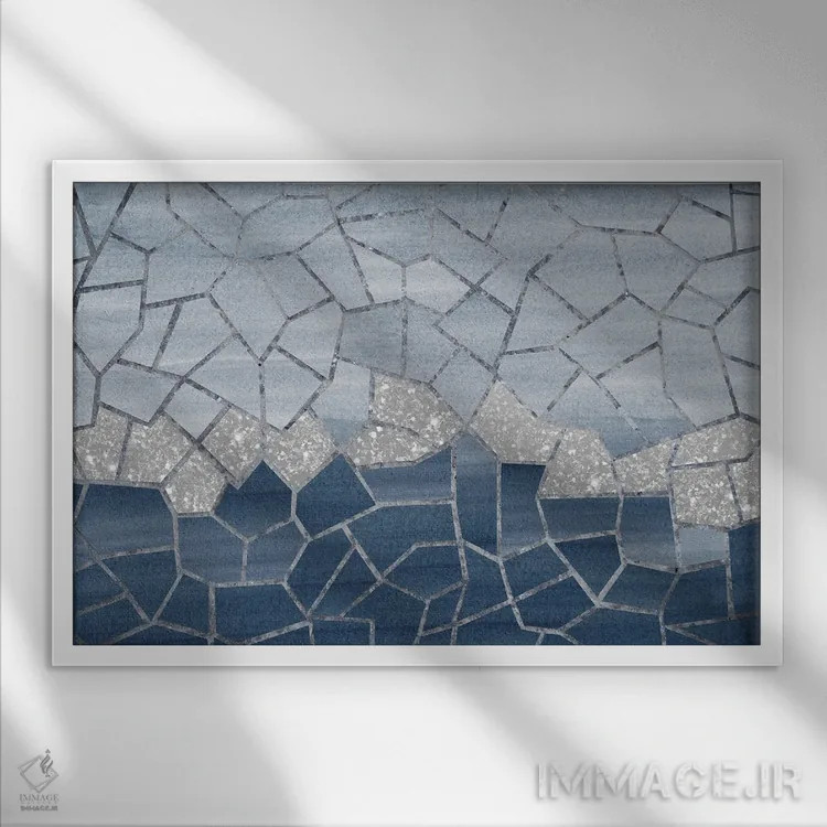 تابلو موزاییک هندسی براق III اثر هنر آنیتا و بلا - نمای قابدار سفید