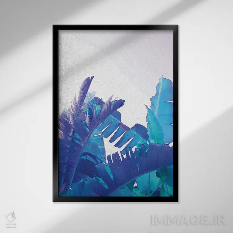 تابلو برگ موز تابستان گرمسیری I اثر هنر آنیتا و بلا - نمای قابدار مشکی