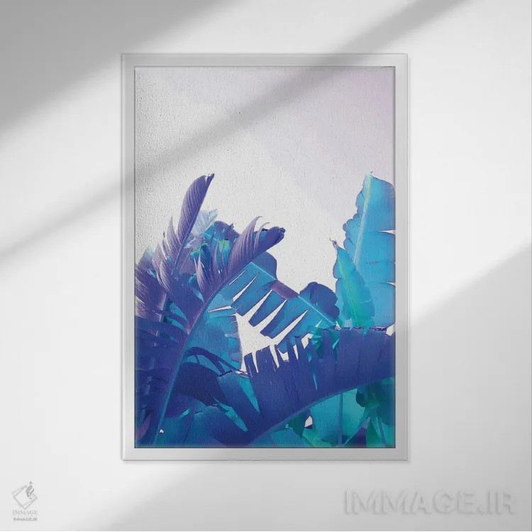 تابلو برگ موز تابستان گرمسیری I اثر هنر آنیتا و بلا - نمای قابدار سفید