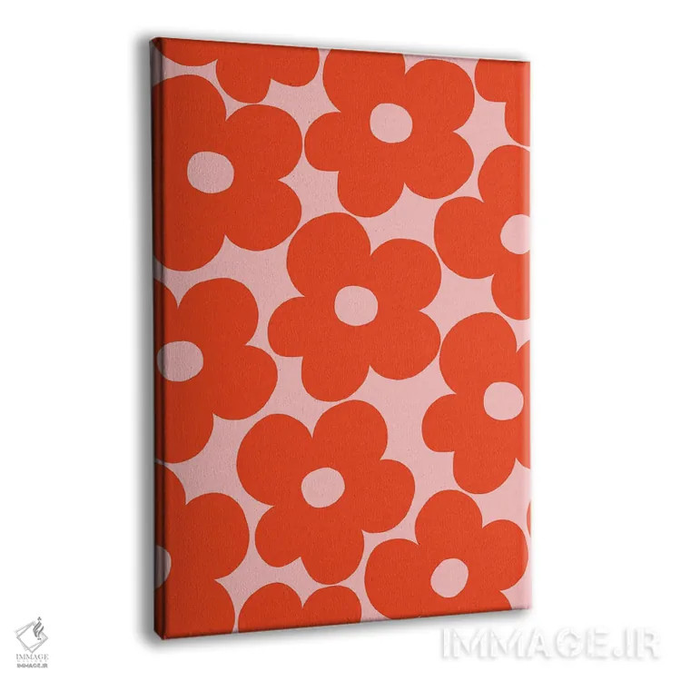 تابلو گلهای مرواریدی توتفرنگی رترو I اثر هنر آنیتا و بلا - نمای پرسپکتیو محصول