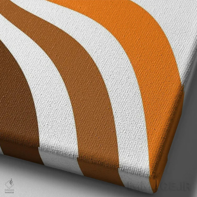 تابلو موج اقیانوس و خورشید رترو I اثر هنر آنیتا و بلا - نمای نزدیک بافت بوم