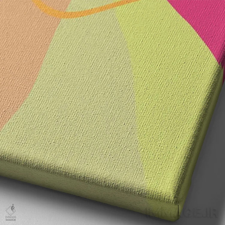 تابلو طلوع رترو براق I اثر هنر آنیتا و بلا - نمای نزدیک بافت بوم