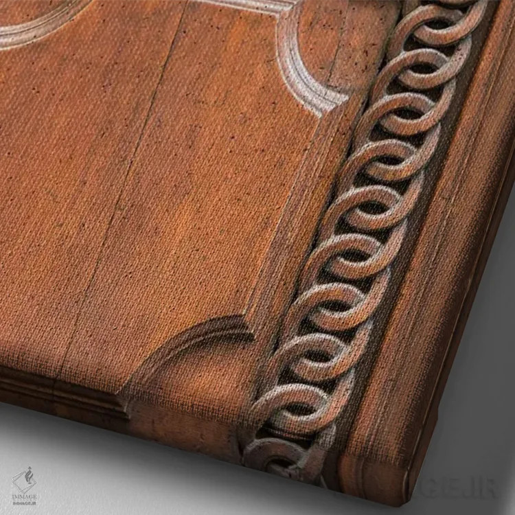 تابلو در رومی با شیر I اثر هنر آنیتا و بلا - نمای نزدیک بافت بوم