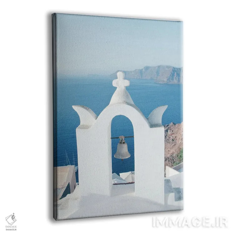 تابلو سرخوشی جزیره سانتورینی I اثر هنر آنیتا و بلا - نمای پرسپکتیو محصول