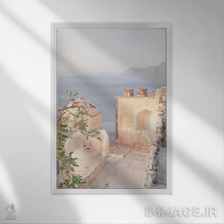 تابلو رویای سانتورینی I اثر هنر آنیتا و بلا - نمای قابدار سفید