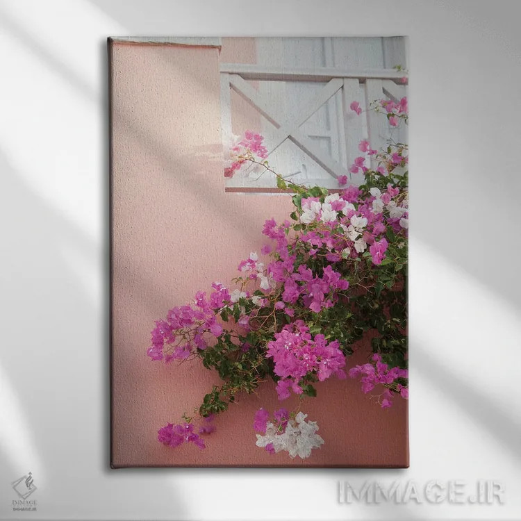 تابلو رویای زیبایی اویای سانتورینی V (محلهای در سانتورینی) اثر هنر آنیتا و بلا - نمای روبهرو روی دیوار