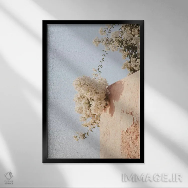 تابلو رویای زیبایی اویای سانتورینی IV (محلهای در سانتورینی) اثر هنر آنیتا و بلا - نمای قابدار مشکی