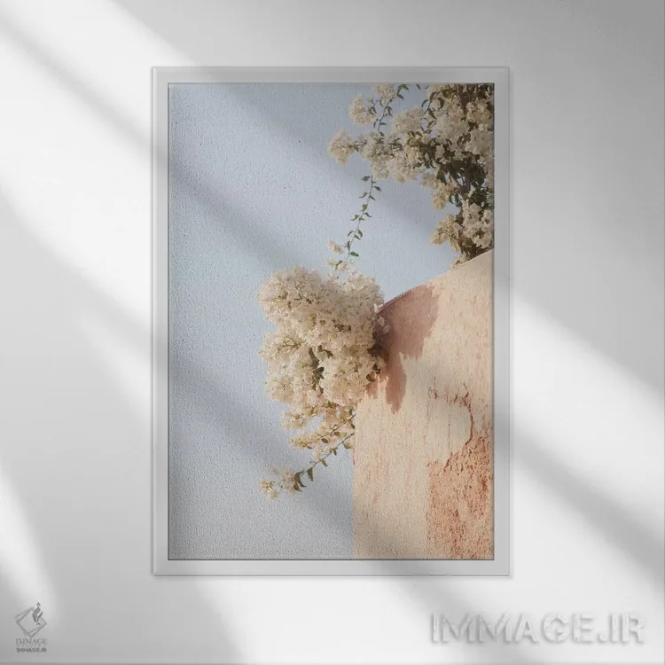 تابلو رویای زیبایی اویای سانتورینی IV (محلهای در سانتورینی) اثر هنر آنیتا و بلا - نمای قابدار سفید