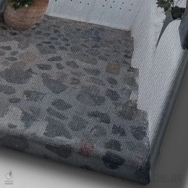 تابلو سرخوشی اویای سانتورینی IV (محلهای در سانتورینی) اثر هنر آنیتا و بلا - نمای نزدیک بافت بوم