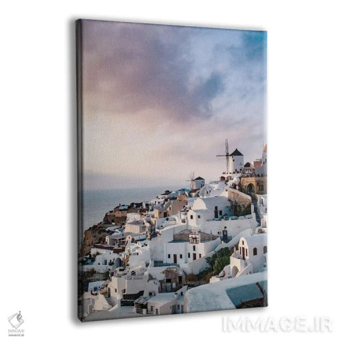 تابلو سرخوشی غروب سانتورینی II اثر هنر آنیتا و بلا - نمای پرسپکتیو محصول