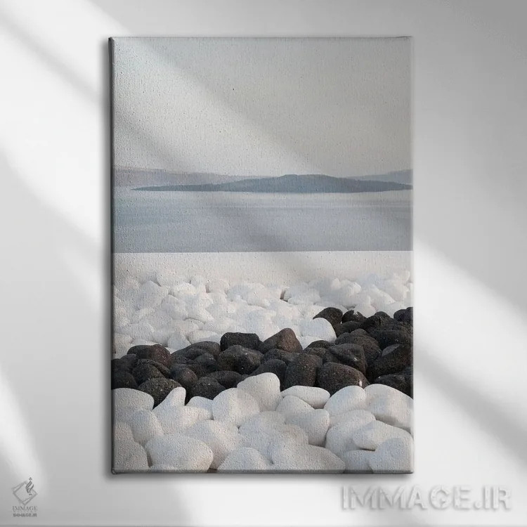تابلو رویای آرامش سانتورینی هفتم اثر هنر آنیتا و بلا - نمای روبهرو روی دیوار