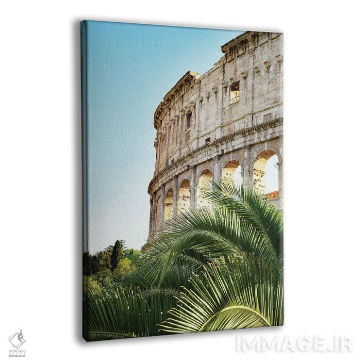 تابلو کلوسئوم رم همراه با نخل دوم اثر هنر آنیتا و بلا - نمای پرسپکتیو محصول