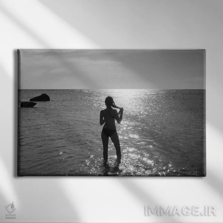 تابلو شنا در غروب آفتاب دوم اثر هنر آنیتا و بلا - نمای روبهرو روی دیوار