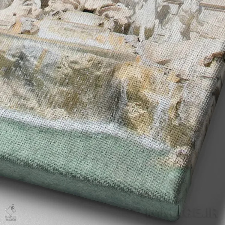 تابلو فوارهٔ تروی رم دو اثر هنر آنیتا و بلا - نمای نزدیک بافت بوم