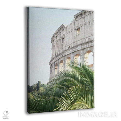 تابلو کلوسئوم رم همراه با نخل یک اثر هنر آنیتا و بلا - نمای پرسپکتیو محصول