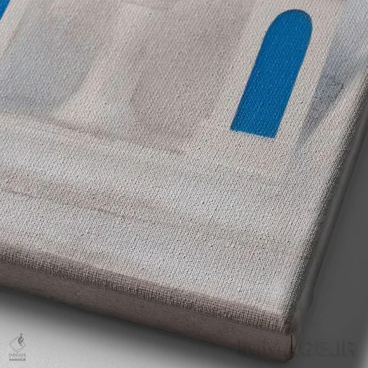 تابلو برج ناقوس سفید و آبی اویا سانتورینی یک اثر هنر آنیتا و بلا - نمای نزدیک بافت بوم