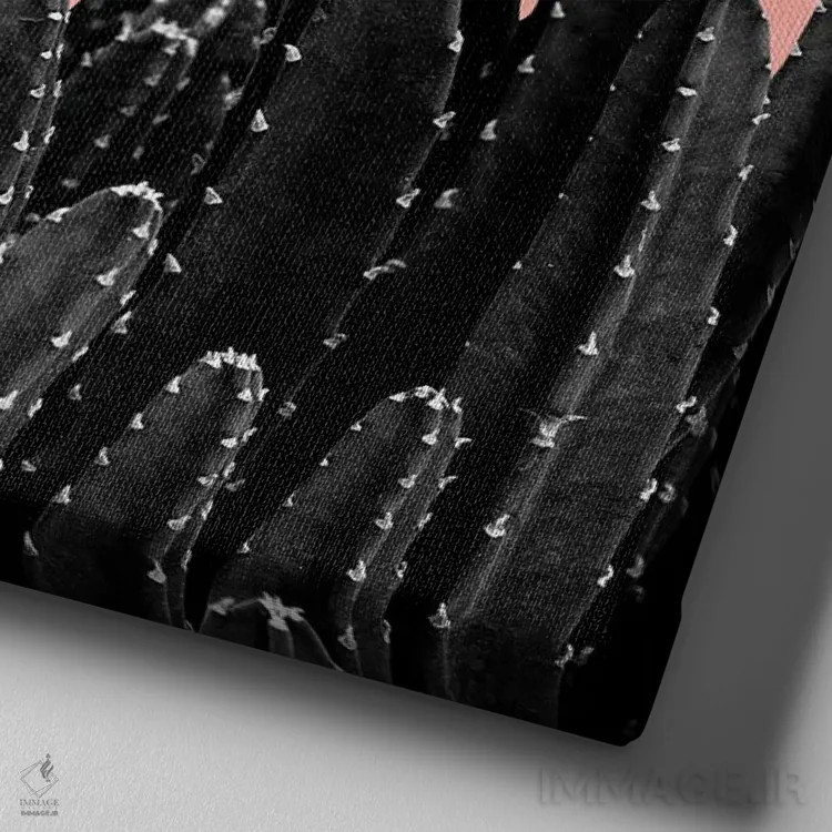 تابلو رویای کاکتوسهای سیاه دوم اثر هنر آنیتا و بلا - نمای نزدیک بافت بوم