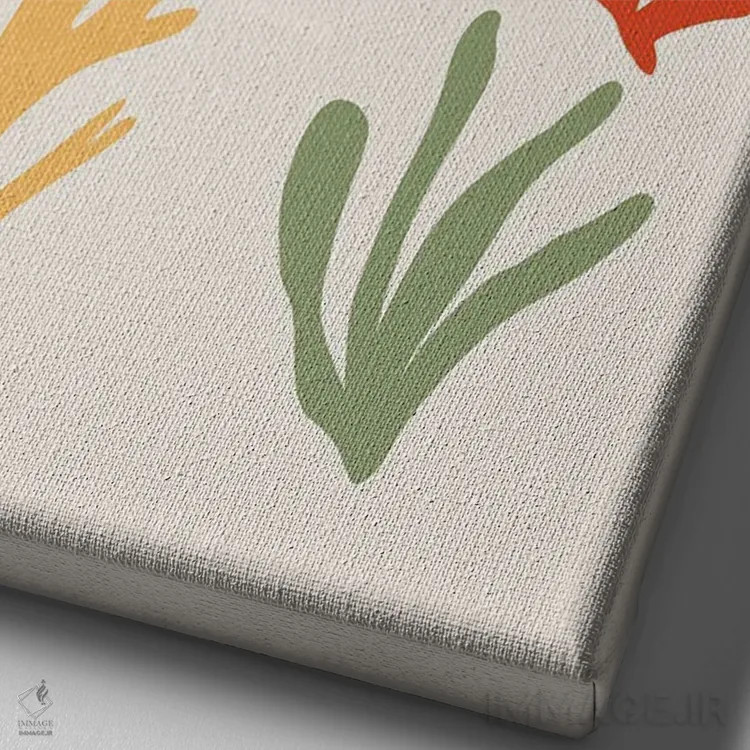 تابلو الگوی انتزاعی علف دریایی یک اثر هنر آنیتا و بلا - نمای نزدیک بافت بوم