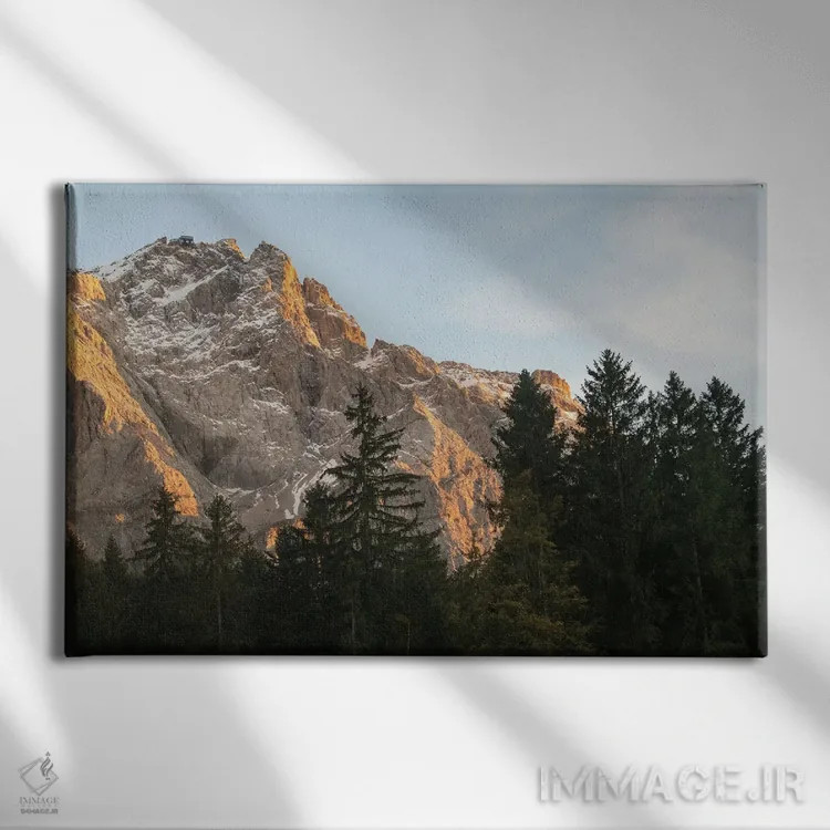 تابلو لذت غروب کوهستان یک اثر هنر آنیتا و بلا - نمای روبهرو روی دیوار