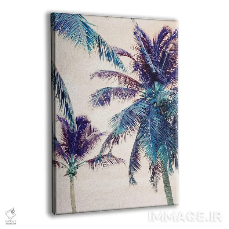 تابلو رویای ساحل نخلهای تابستانی یک اثر هنر آنیتا و بلا - نمای پرسپکتیو محصول