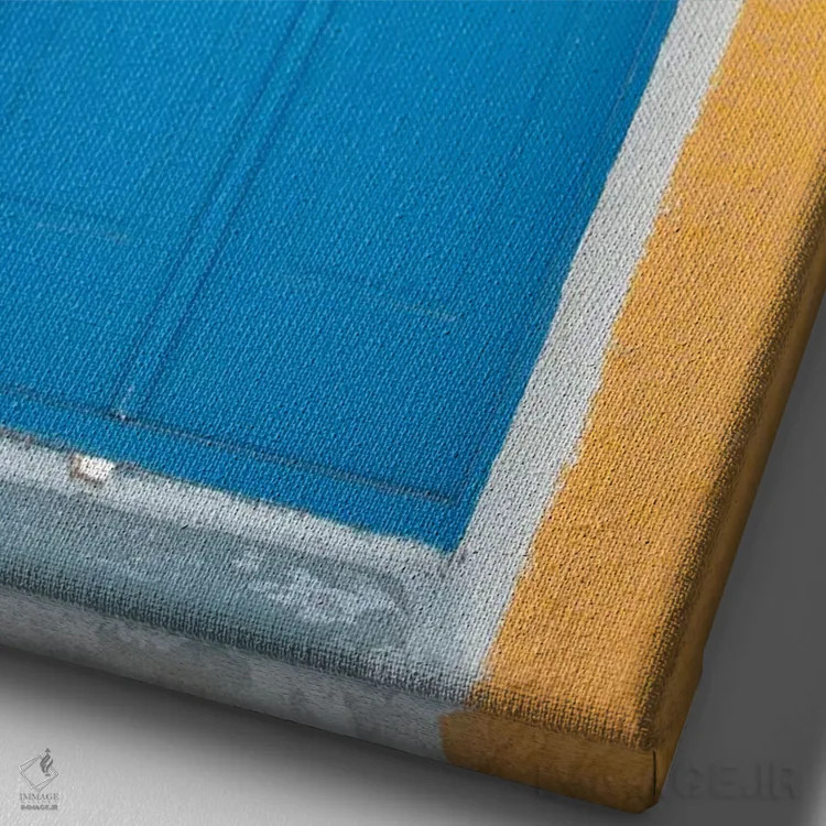 تابلو دیدار درِ زرد و آبی در سانتورینی یک اثر هنر آنیتا و بلا - نمای نزدیک بافت بوم