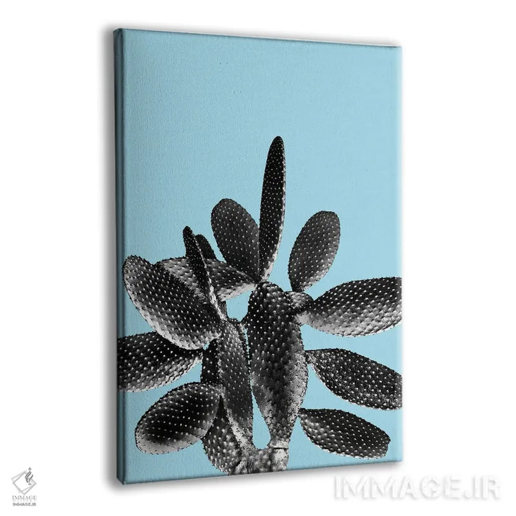 تابلو کاکتوس سیاه و آبی روشن یک اثر هنر آنیتا و بلا - نمای پرسپکتیو محصول