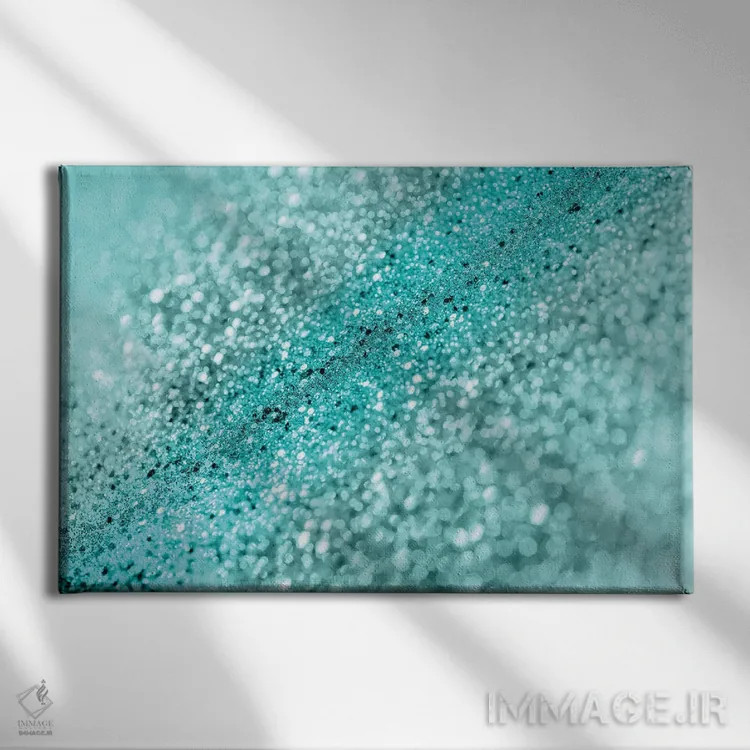 تابلو درخشش بوکه اقیانوس فیروزهای اثر هنر آنیتا و بلا - نمای روبهرو روی دیوار
