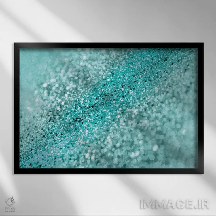 تابلو درخشش بوکه اقیانوس فیروزهای اثر هنر آنیتا و بلا - نمای قابدار مشکی