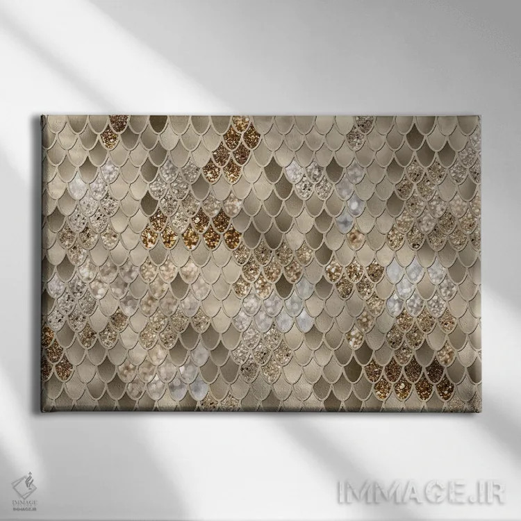 تابلو شکوه فلس پری دریایی (درخشش مصنوعی) اثر هنر آنیتا و بلا - نمای روبهرو روی دیوار
