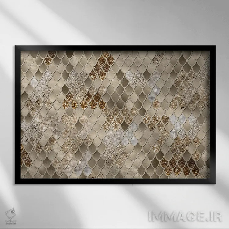 تابلو شکوه فلس پری دریایی (درخشش مصنوعی) اثر هنر آنیتا و بلا - نمای قابدار مشکی