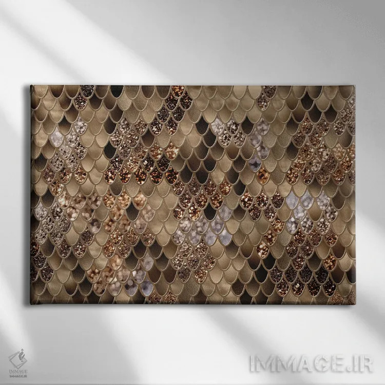 تابلو شکوه فلس پری دریایی سوم (درخشش مصنوعی) اثر هنر آنیتا و بلا - نمای روبهرو روی دیوار