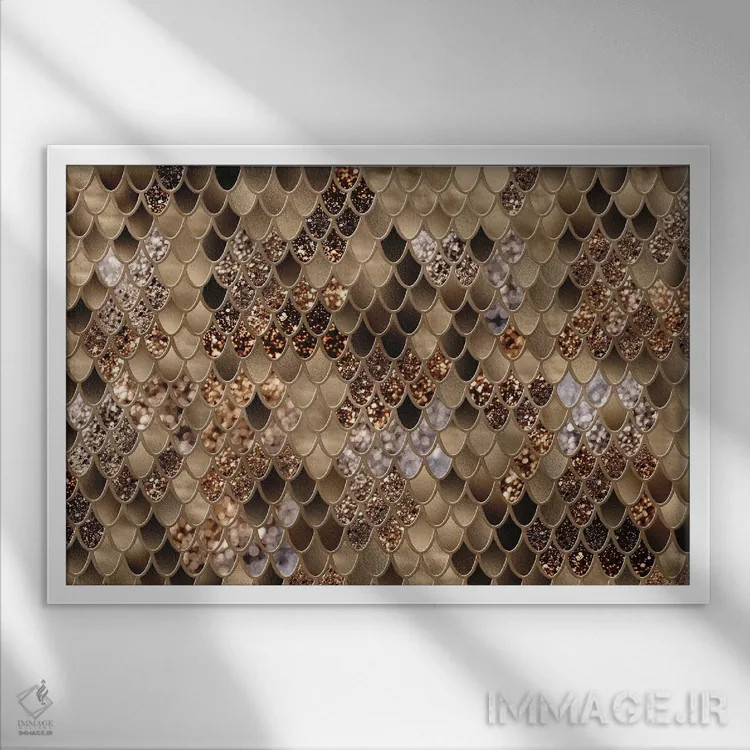 تابلو شکوه فلس پری دریایی سوم (درخشش مصنوعی) اثر هنر آنیتا و بلا - نمای قابدار سفید