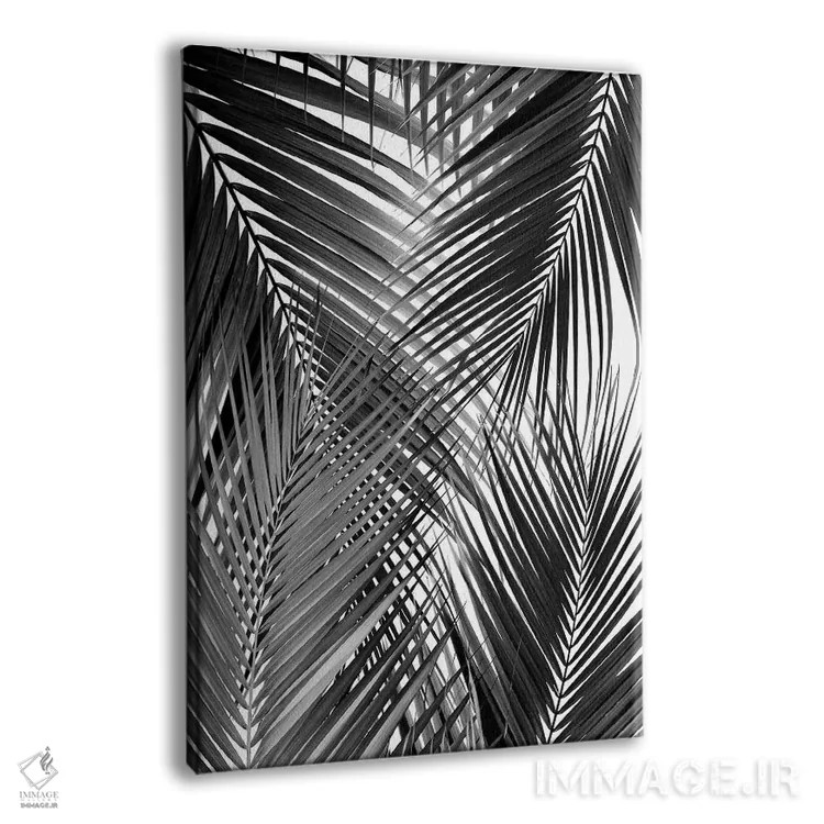 تابلو رویای برگ نخلهای سیاه اثر هنر آنیتا و بلا - نمای پرسپکتیو محصول