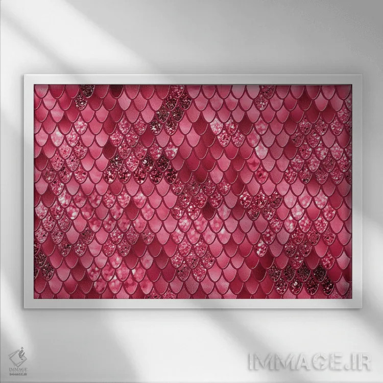 تابلو شکوه فلس پری دریایی دوم (درخشش مصنوعی) اثر هنر آنیتا و بلا - نمای قابدار سفید