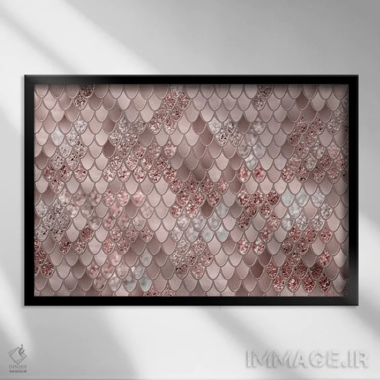 تابلو شکوه فلس پری دریایی پنجم (درخشش مصنوعی) اثر هنر آنیتا و بلا - نمای قابدار مشکی
