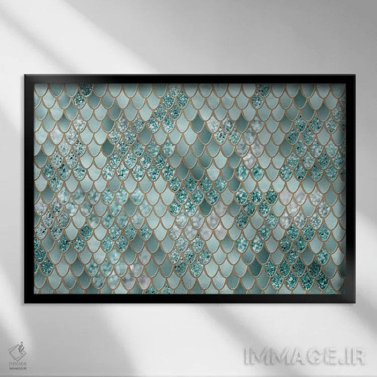 تابلو شکوه فلس پری دریایی چهارم (درخشش مصنوعی) اثر هنر آنیتا و بلا - نمای قابدار مشکی