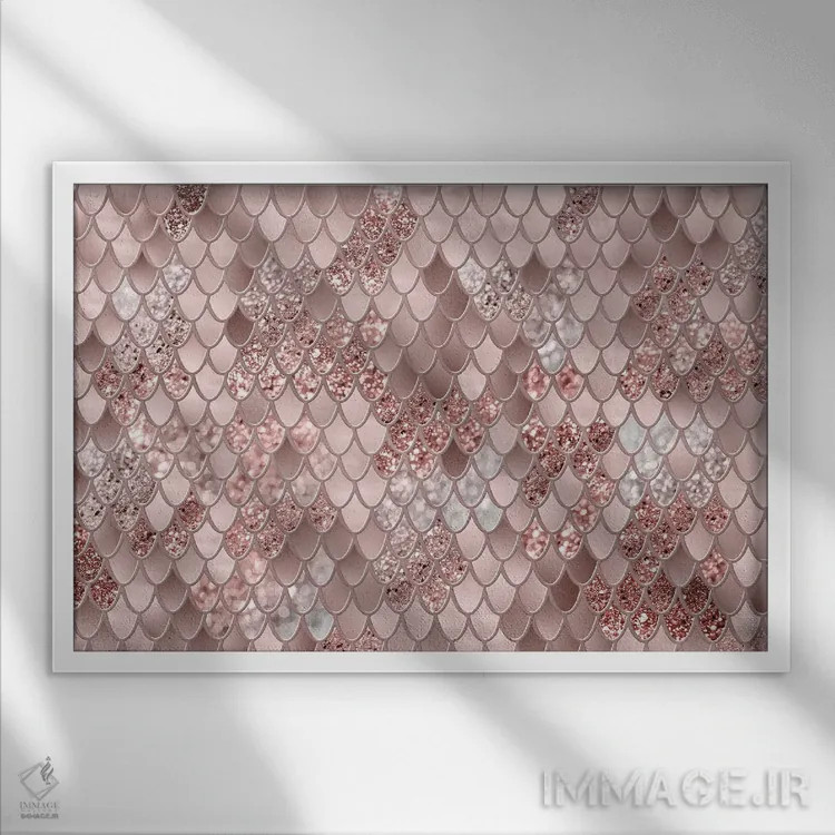 تابلو شکوه فلس پری دریایی پنجم (درخشش مصنوعی) اثر هنر آنیتا و بلا - نمای قابدار سفید