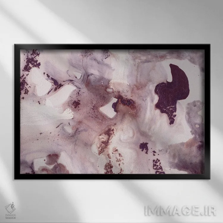 تابلو شکوه مرمر جوهر آلوئی و رزگلد اثر هنر آنیتا و بلا - نمای قابدار مشکی
