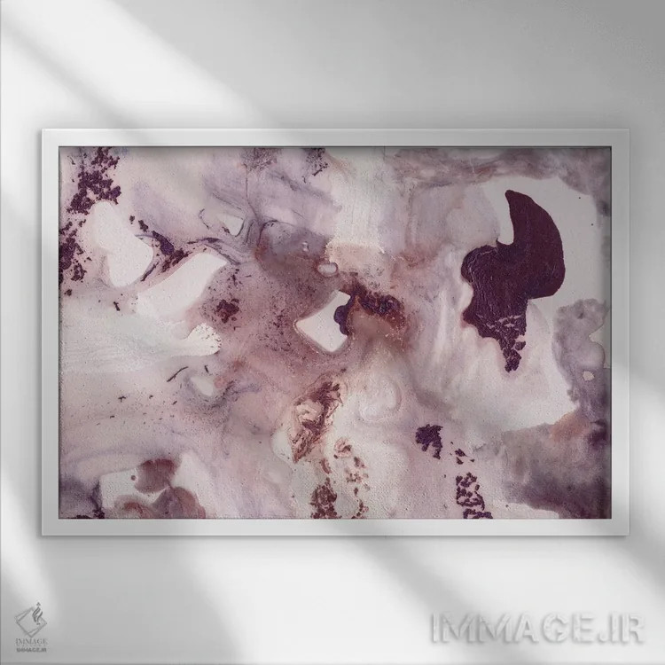 تابلو شکوه مرمر جوهر آلوئی و رزگلد اثر هنر آنیتا و بلا - نمای قابدار سفید