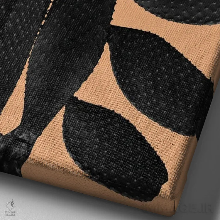 تابلو حال و هوای کاکتوس سیاه و نارنجی پاستلی یک اثر هنر آنیتا و بلا - نمای نزدیک بافت بوم