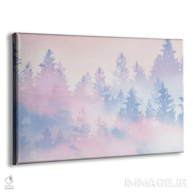 تابلو رویای جنگل پاستلی سوم اثر هنر آنیتا و بلا - نمای پرسپکتیو محصول