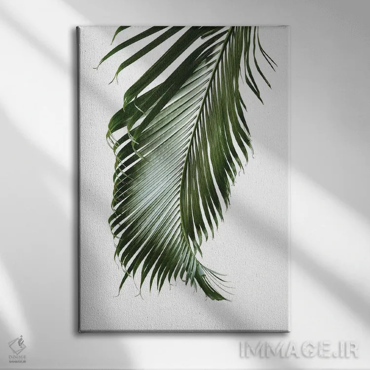تابلو ظرافت برگ نخل دوم اثر هنر آنیتا و بلا - نمای روبهرو روی دیوار