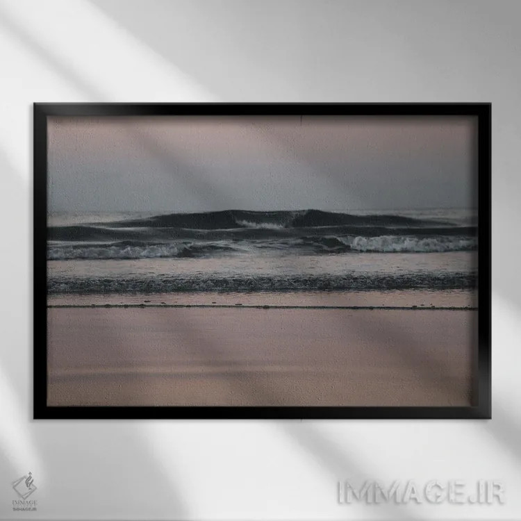 تابلو امواج رؤیایی اقیانوس اطلس چهارم اثر هنر آنیتا و بلا - نمای قابدار مشکی