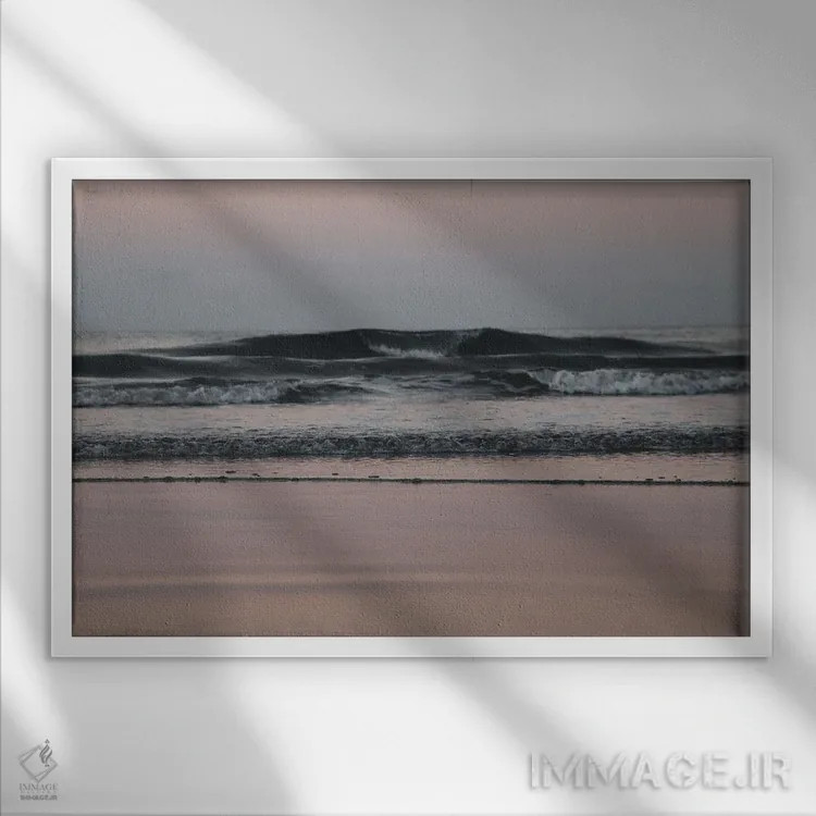 تابلو امواج رؤیایی اقیانوس اطلس چهارم اثر هنر آنیتا و بلا - نمای قابدار سفید