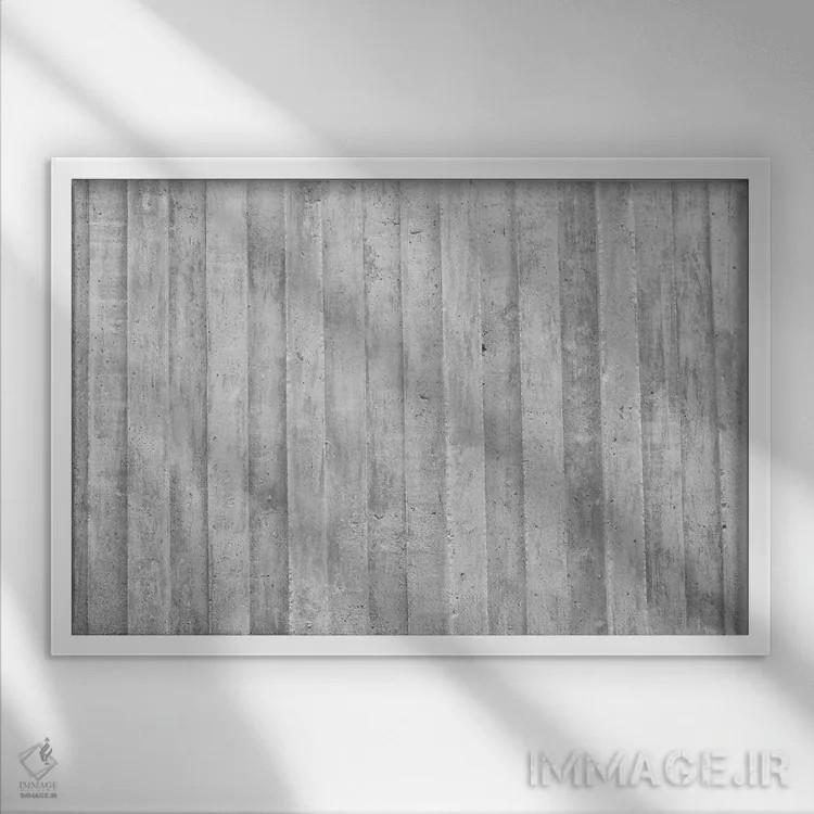 تابلو دیوار سنگی راهراه اثر هنر آنیتا و بلا - نمای قابدار سفید