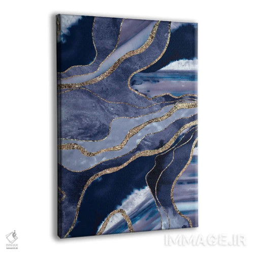 تابلو شکوه مرمر آبی عقیق و درخشش طلایی یک اثر هنر آنیتا و بلا - نمای پرسپکتیو محصول