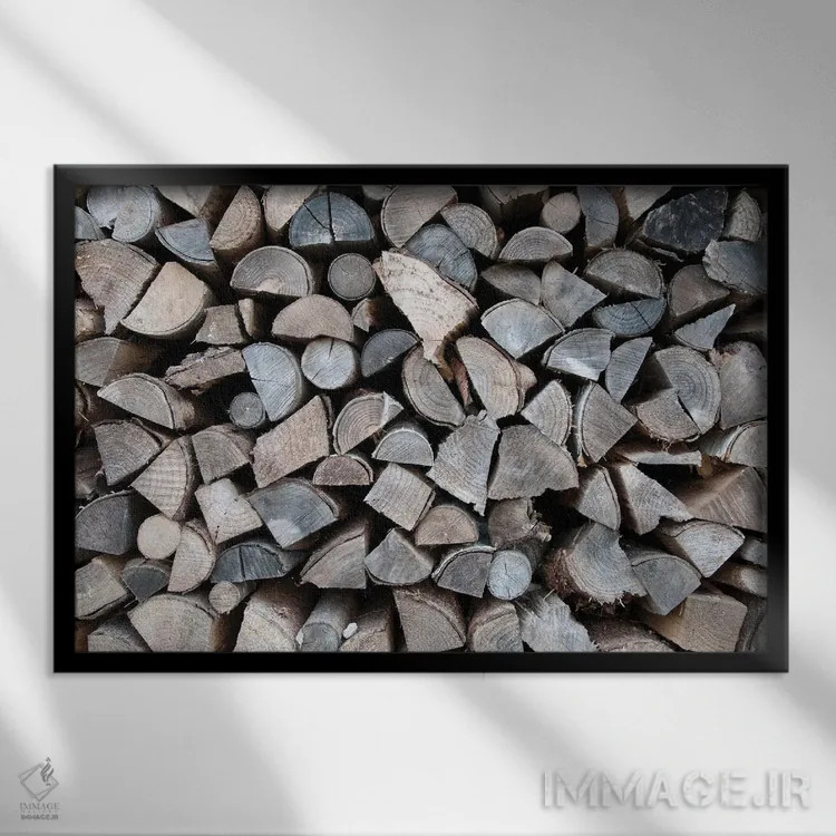 تابلو چوب روستایی دوم اثر هنر آنیتا و بلا - نمای قابدار مشکی