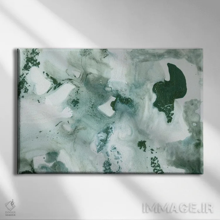 تابلو شکوه مرمر جوهر سبز تیره اثر هنر آنیتا و بلا - نمای روبهرو روی دیوار