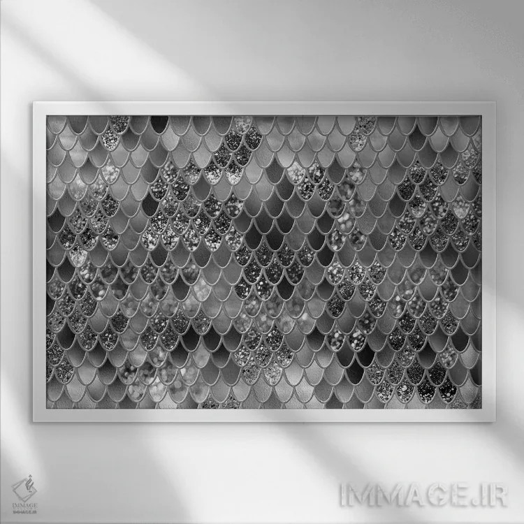 تابلو شکوه فلس پری دریایی ششم (درخشش مصنوعی) اثر هنر آنیتا و بلا - نمای قابدار سفید